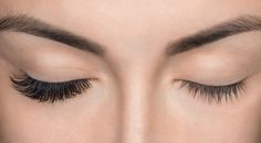 Before and after volume eyelash extension installation
